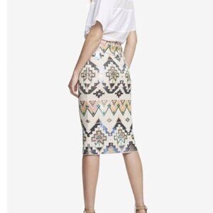 𝅺express • High-Rise Sequin Pencil Skirt